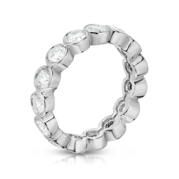 14K White Gold Bezel Set Diamond (2.30 Ct-2.85 Ct, G-H Color, SI2-I1 Clarity) Eternity Ring