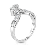 14K White Gold Diamond (0.40 Ct, G-H Color, SI2-I1 Clarity) 2-Stone Ring