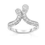 14K White Gold Diamond (0.40 Ct, G-H Color, SI2-I1 Clarity) 2-Stone Ring