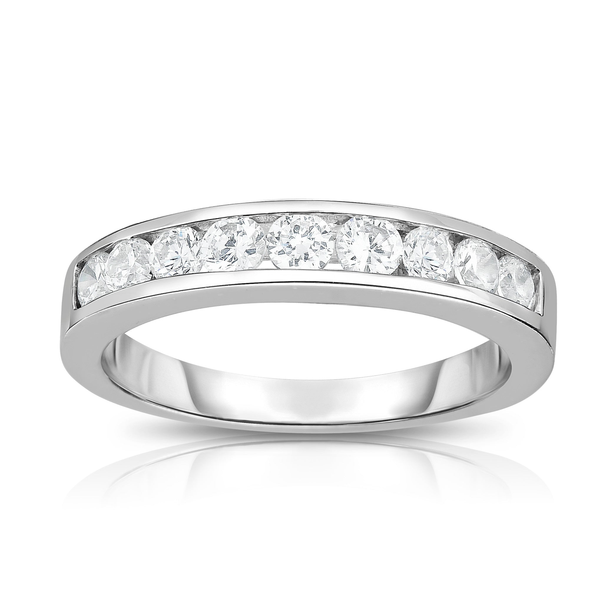 0.50Ct Diamond Channel Wedding Band in 14K White Gold