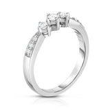 14K White Gold 3-Stone Diamond (0.25 Ct, G-H Color, I1-I2 Clarity) Engagement Ring