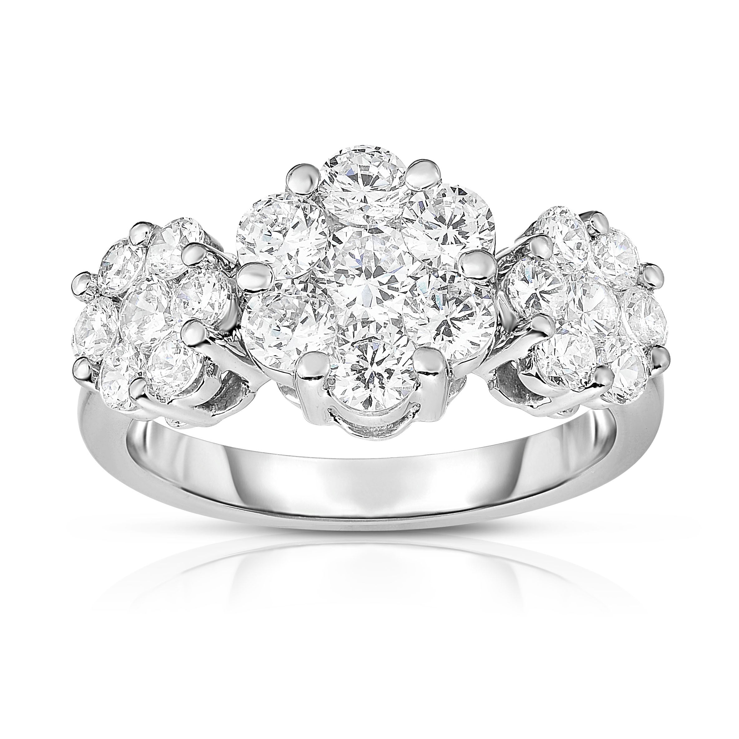 1.90Ct Diamond Cluster Ring in 14K White Gold