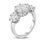 14K White Gold Diamond (1.90 Ct, G-H Color, SI2-I1 Clarity) Cluster Ring