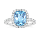 14K Gold Emerald Shape Gemstone & Diamond (1/2 Ct, G-H Color, SI2-I1 Clarity) Ring