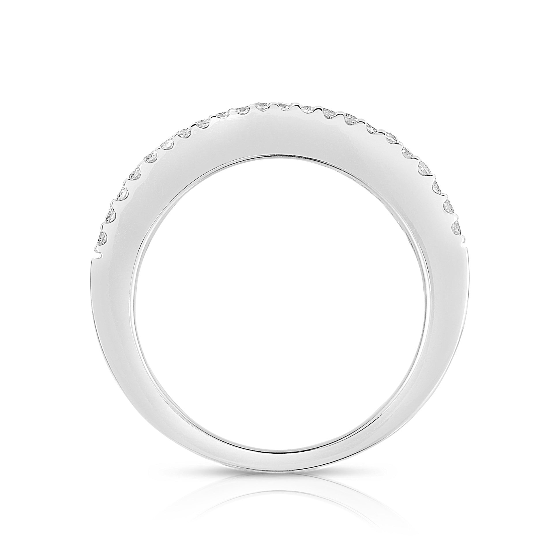 1.10Ct Diamond Wide Wedding Band in 14K White Gold