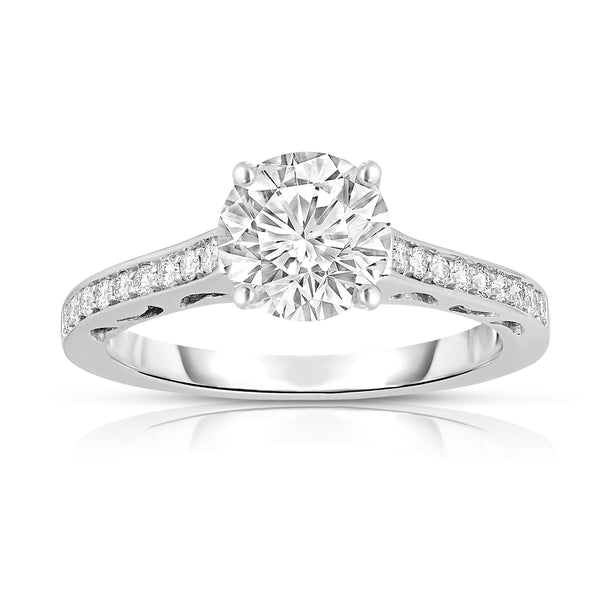 GIA Certified 14K Gold Diamond (1.18 Ct, G Color, SI2 Clarity) Engagement Ring