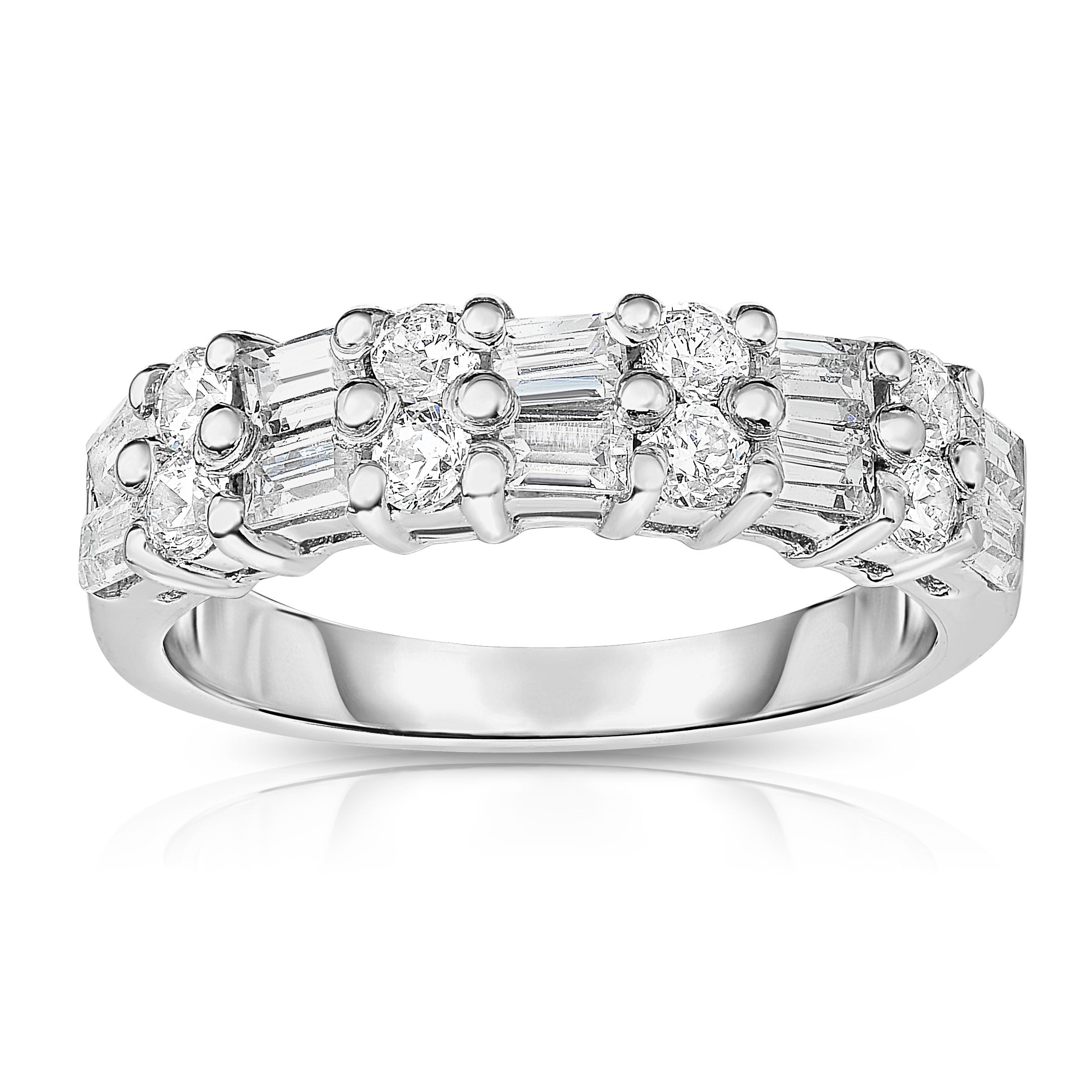 1.30Ct Diamond Baguette Wedding Band in 14K White Gold