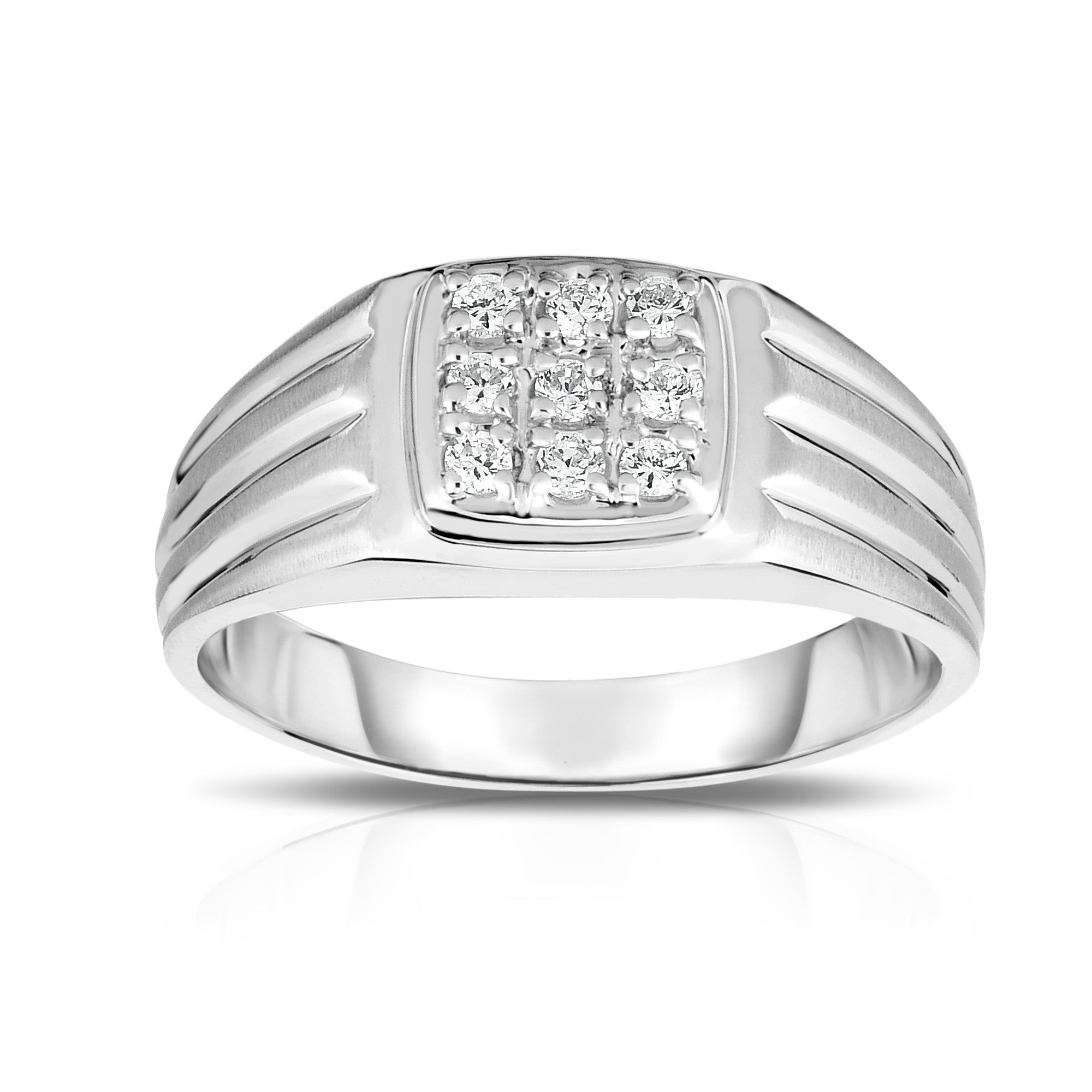 0.22Ct Diamond Men's 9-Stone Ring in 14K Gold