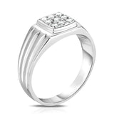 14K Gold Diamond (0.22 Ct, I1-I2 Clarity, G-H Color) Men's 9-Stone Ring