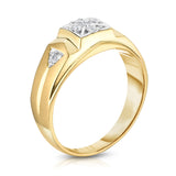 14K Gold Diamond (0.12 Ct, I1-I2 Clarity, G-H Color) Men's 7-Stone Ring