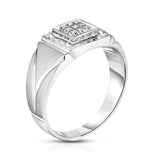 14K Gold Diamond (0.05 Ct, I1-I2 Clarity, G-H Color) Men's 9-Stone Ring