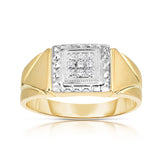 14K Gold Diamond (0.05 Ct, I1-I2 Clarity, G-H Color) Men's 9-Stone Ring