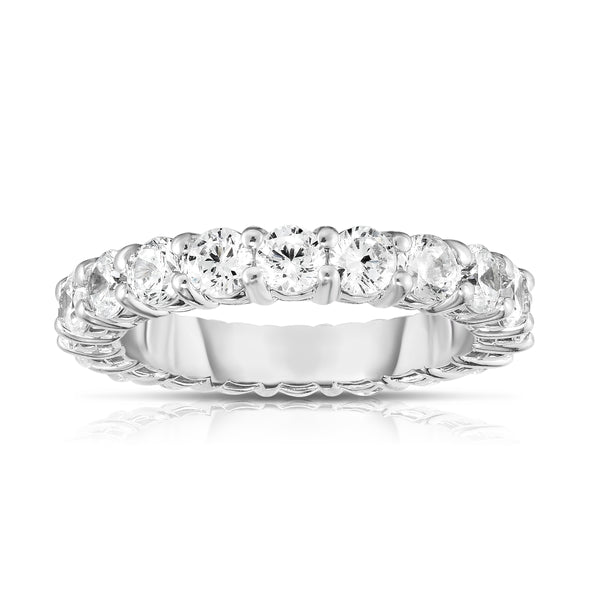 14K White Gold Diamond (3.00 Ct-3.30 Ct, G-H Color, SI2-I1 Clarity) Eternity Ring