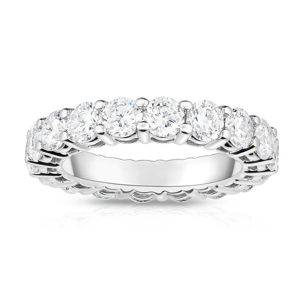 14K White Gold Diamond (4.00 Ct-5.00 Ct, G-H Color, SI2-I1 Clarity) Eternity Ring