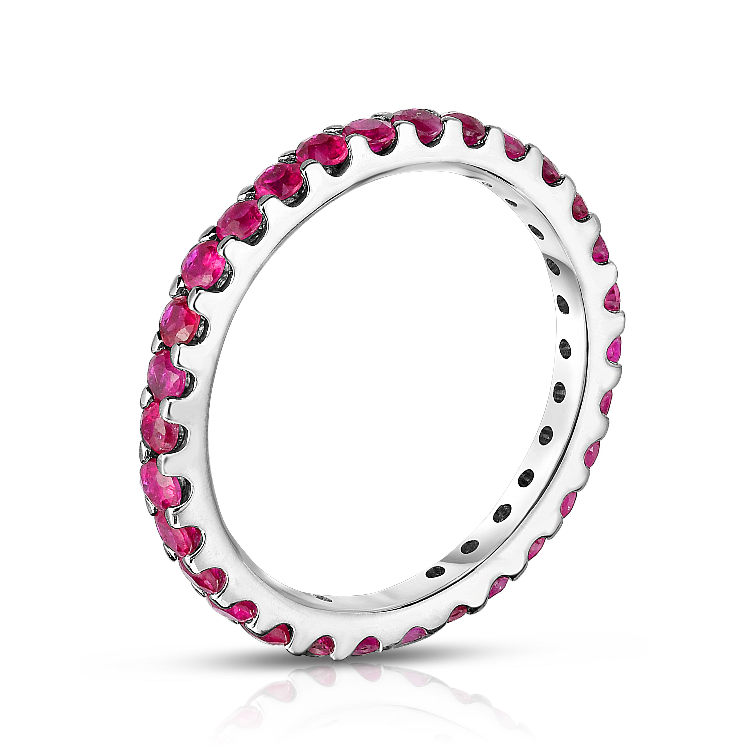 1.10Ct Ruby Eternity Ring in 14K White Gold