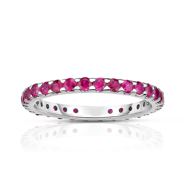 14K White Gold Ruby Eternity Ring (1.10 cttw)