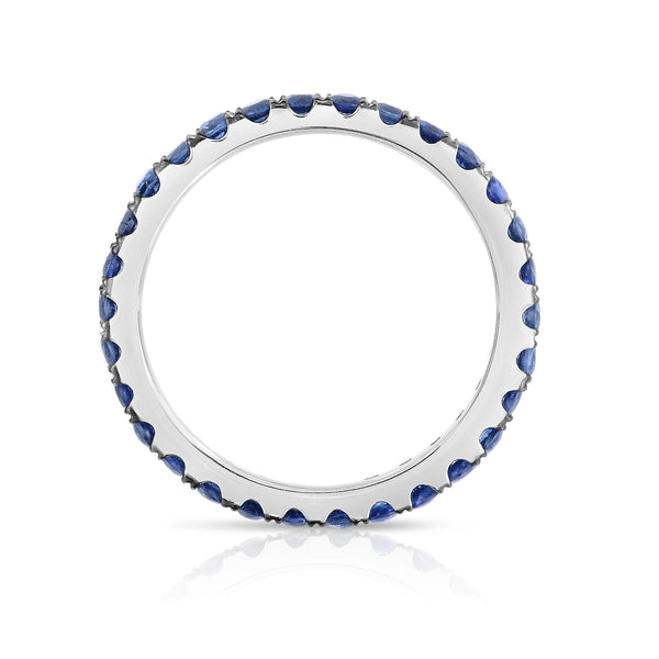 14K White Gold Blue Sapphire Eternity Ring (1 cttw)