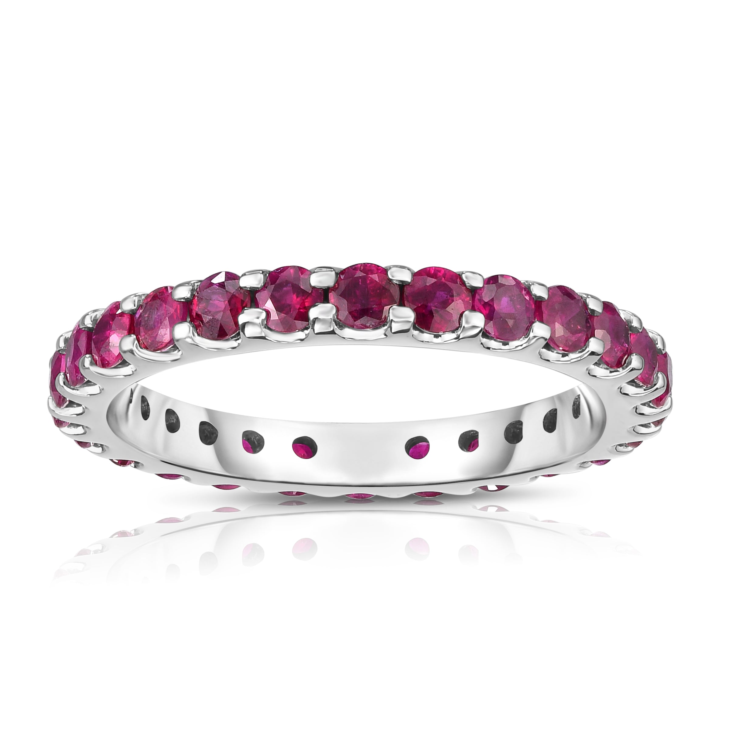 1.50Ct  Ruby Eternity Ring in 14K White Gold