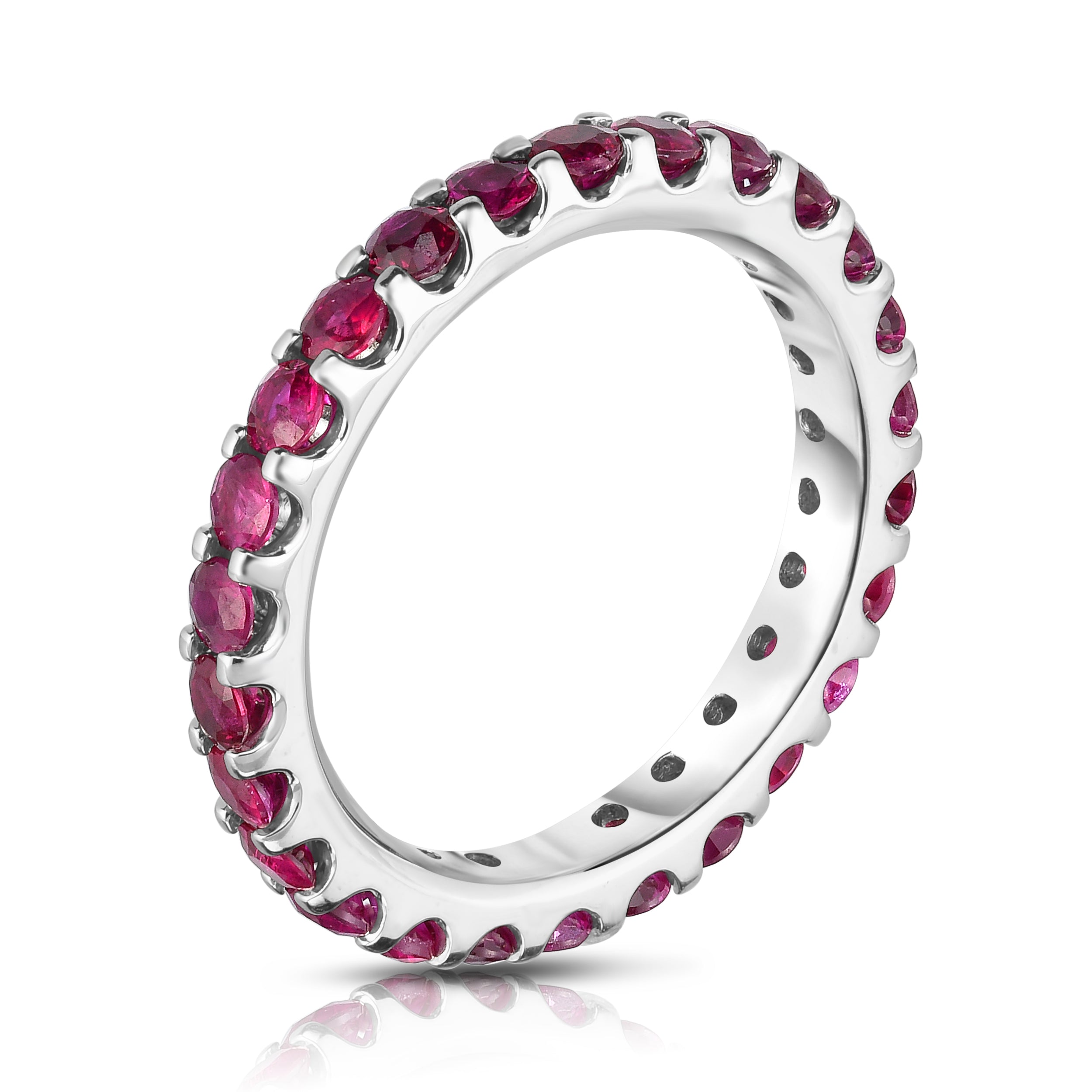 1.50Ct  Ruby Eternity Ring in 14K White Gold