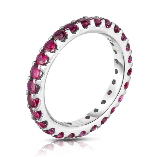 14K White Gold Ruby Eternity Ring (1.50 cttw)