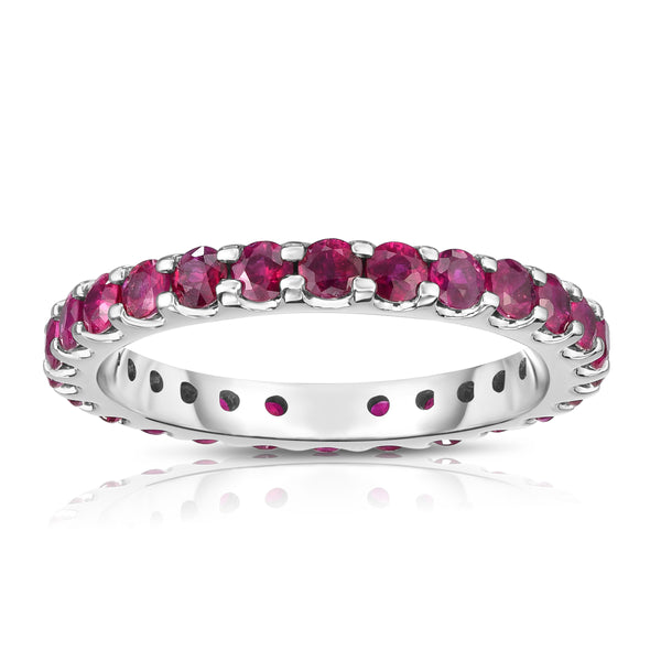 14K White Gold Ruby Eternity Ring (1.50 cttw)