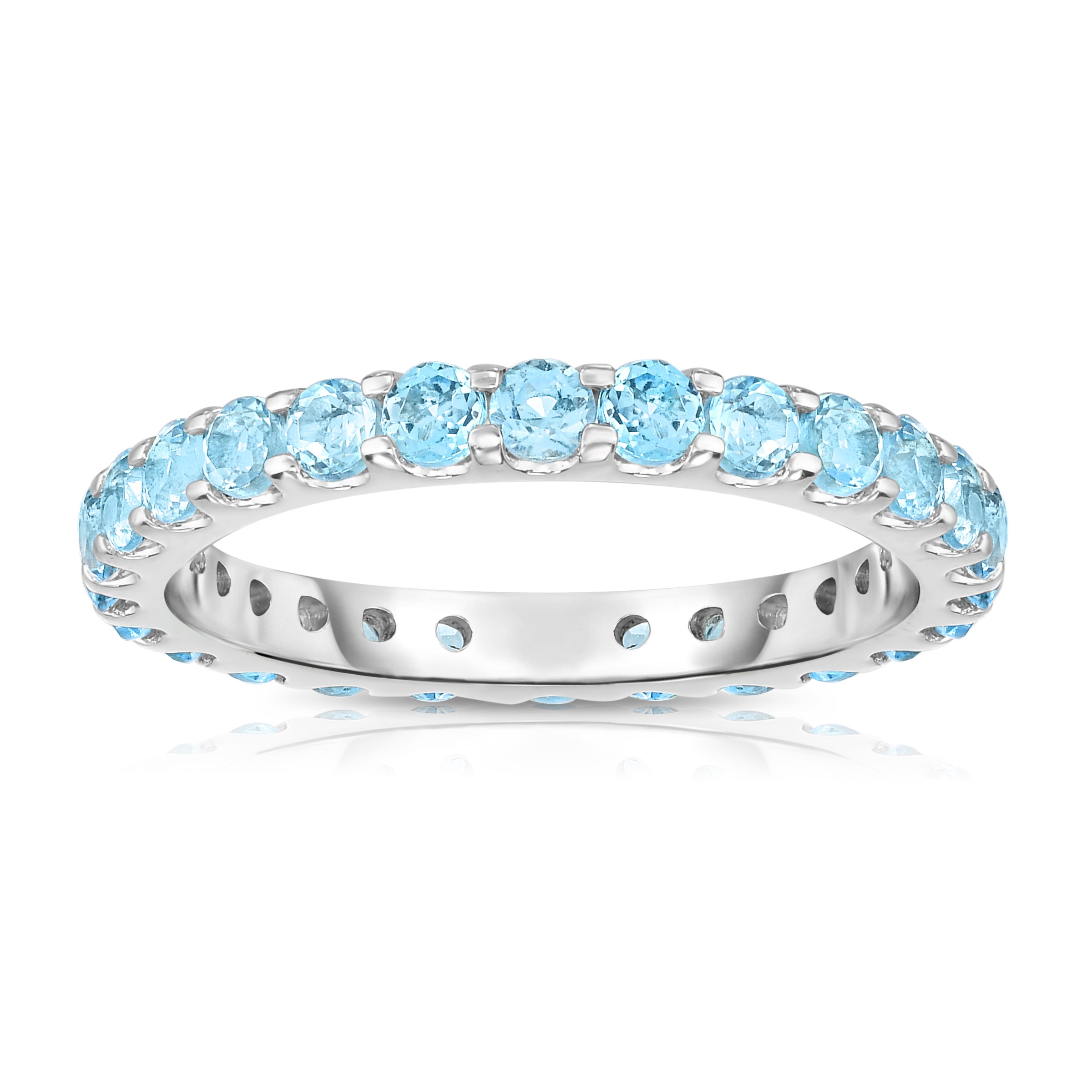 1.35Ct Gemstone Eternity Ring in 14K White Gold