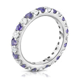 14K White Gold Tanzanite & Diamond (1.20-1.40 Ct TW, SI2-I1 Clarity) Eternity Ring