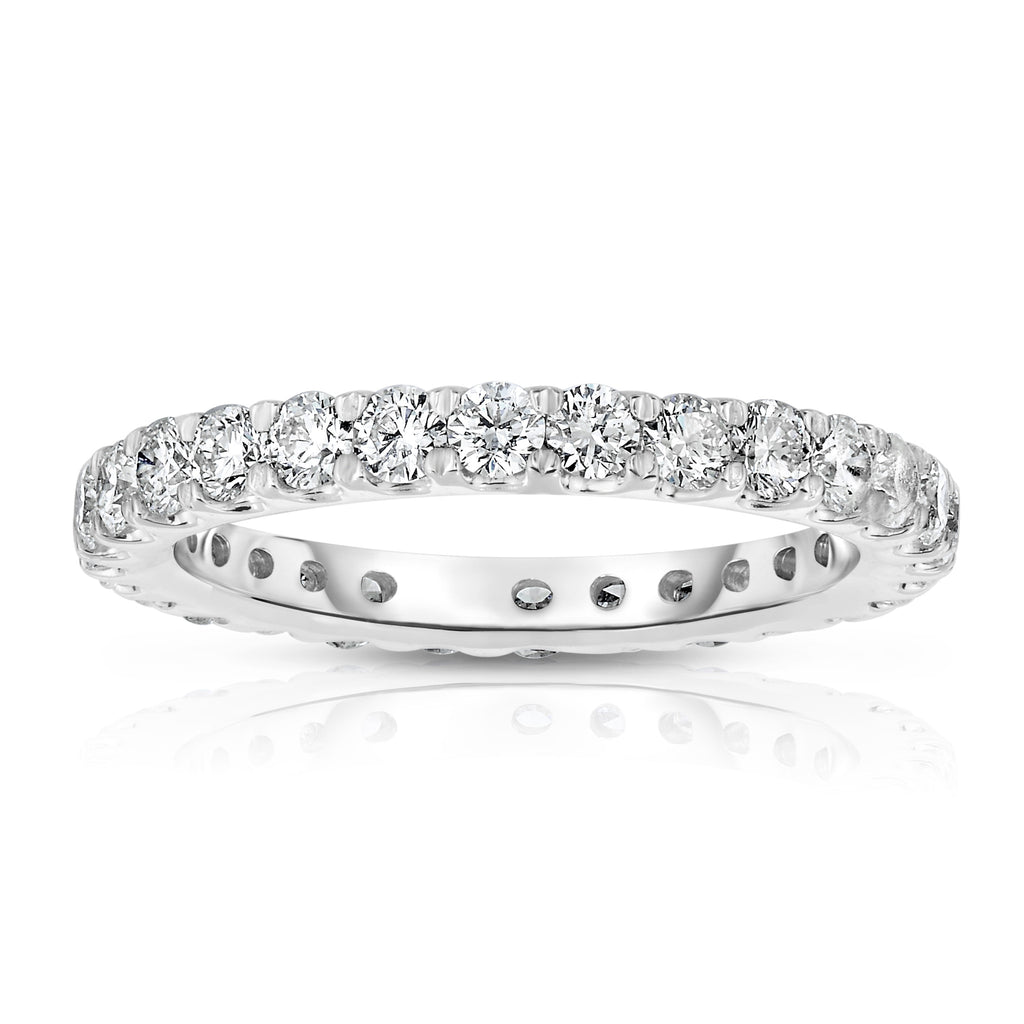 14K White Gold Diamond (1.35 Ct - 1.40 Ct, G-H Color, SI2-I1 Clarity) Eternity Ring