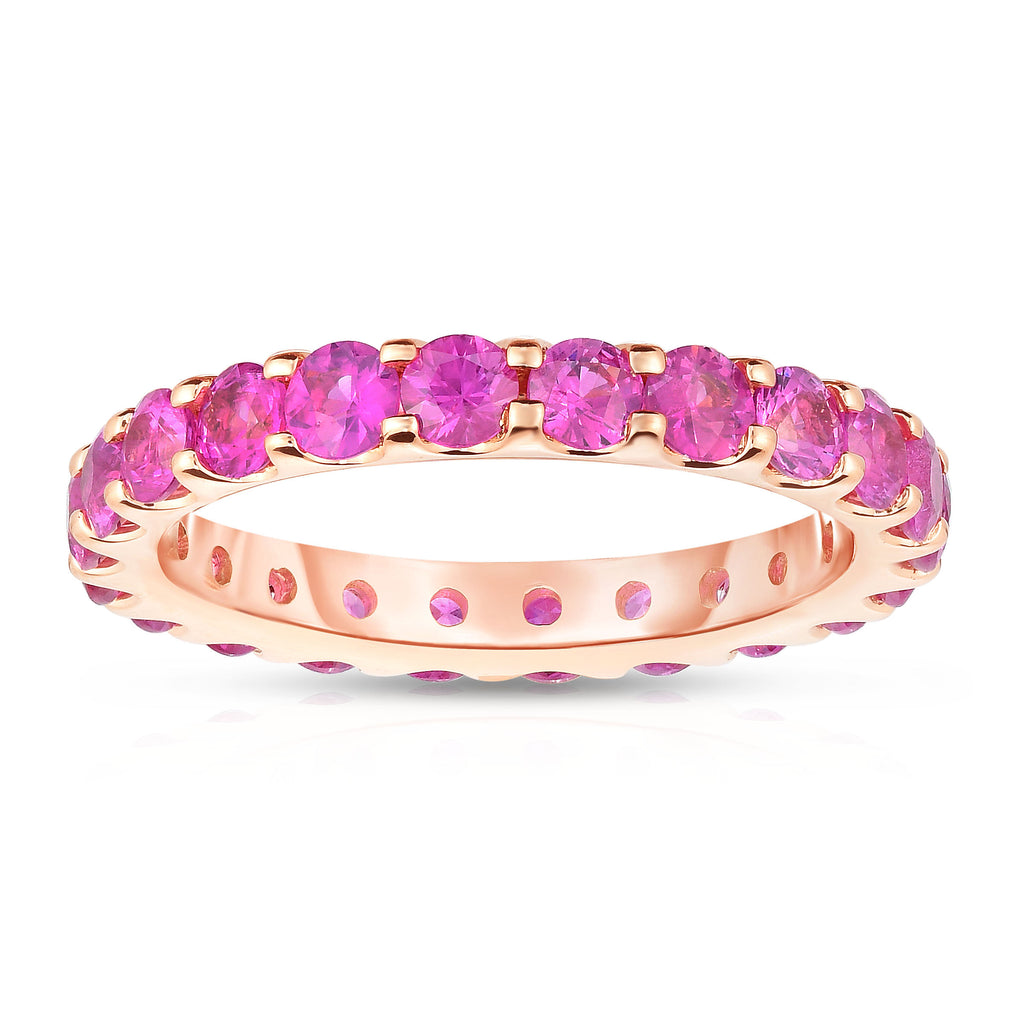 14K Rose Gold Pink Sapphire Eternity Ring (2.50 cttw)
