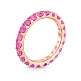 14K Rose Gold Pink Sapphire Eternity Ring (2.50 cttw)