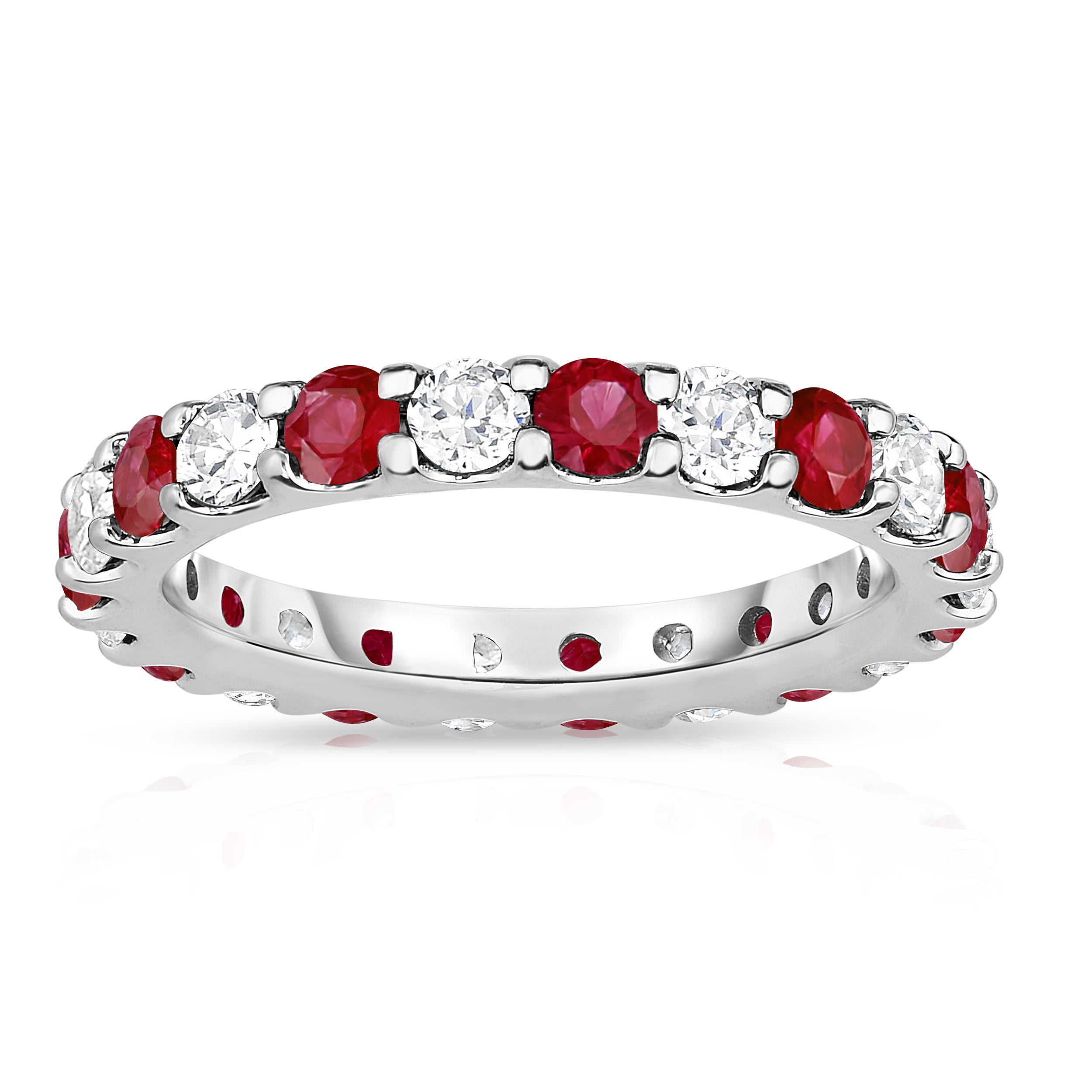 2.00-2.40Cttw Ruby & Diamond Eternity Band in 14K White Gold