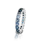 14K Gold Ombré Blue Sapphire (3MM) Eternity Ring