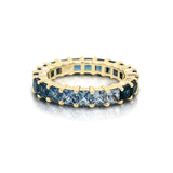 14K Gold Ombré Blue Sapphire (3MM) Eternity Ring