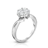 14K White Gold Diamond (1.00 Ct, G-H Color, I1-I2 Clarity) Cluster Ring