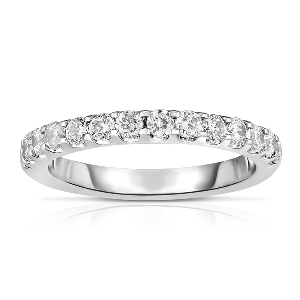 14K White Gold Diamond (0.60 Ct, G-H Color, SI2-I1 Clarity) Wedding Band