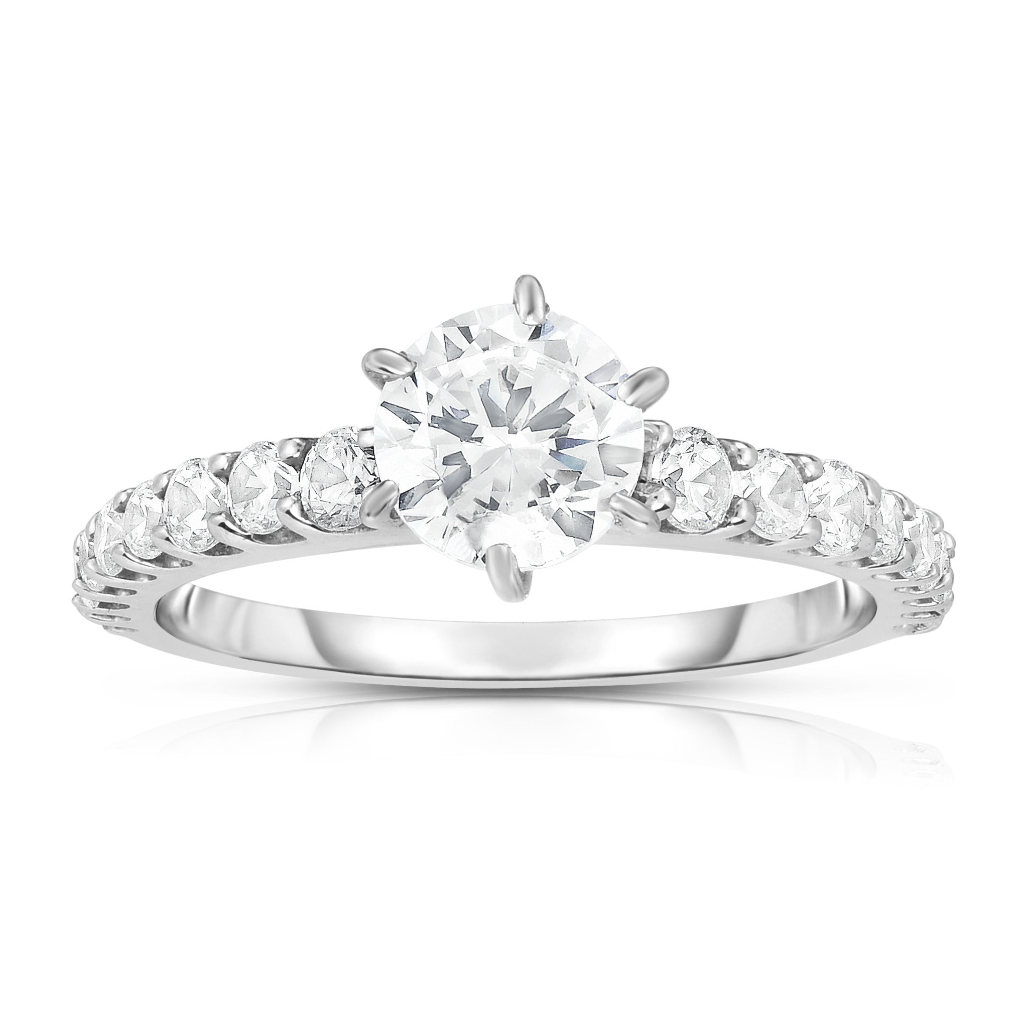 GIA Certified 1.60Ct Diamond Solitaire Ring in 14K White Gold