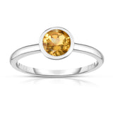 14K White Gold Bezel Set Gemstone (3/4 Ct) Ring