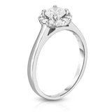 GIA Certified 14K White Gold Diamond (0.90 Ct, G Color, SI2 Clarity) Cluster Ring