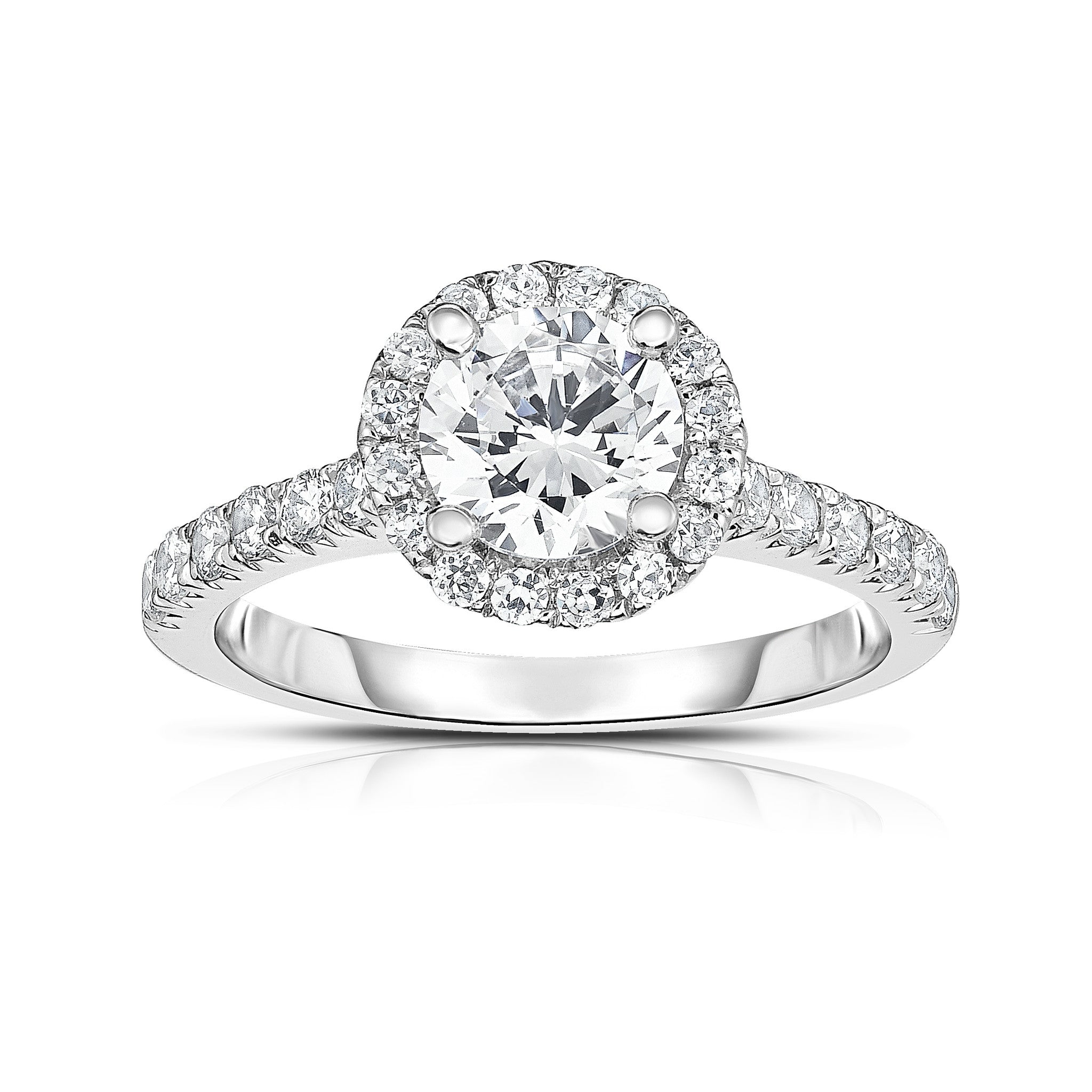 GIA Certified 14K White Gold Diamond (1.50 Ct, G Color, SI2 Clarity) Solitaire Ring