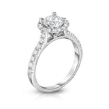 14K White Gold Diamond (1.50 Ct, G Color, SI2 Clarity) Solitaire Ring