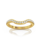 14K Gold Curved Wave Ring (0.25 Ct, G-H Color, SI2-I1)