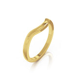 14K Gold Curved Wave Ring