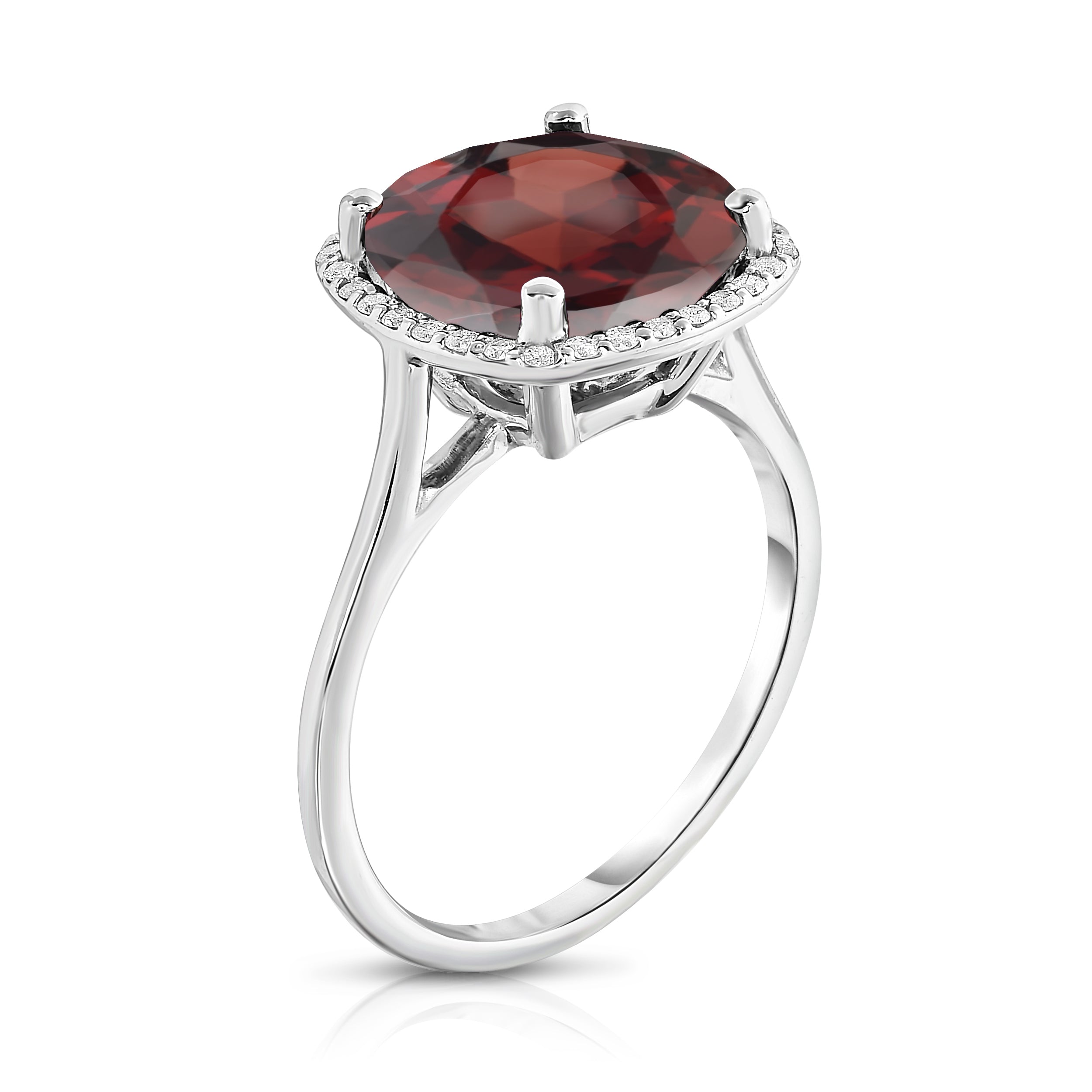 11MM Gemstone and 0.18Ct Diamond Ring in 14K Gold