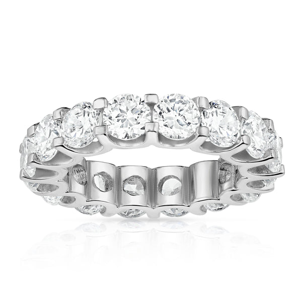 14K White Gold Diamond (5.25-5.95 Ct, G-H Color, SI2-I1 Clarity) Eternity Ring