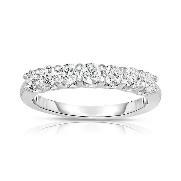 14K White Gold 7-stone Diamond ( 3/4 Ct, G-H Color, SI2-I1 Clarity) Ring