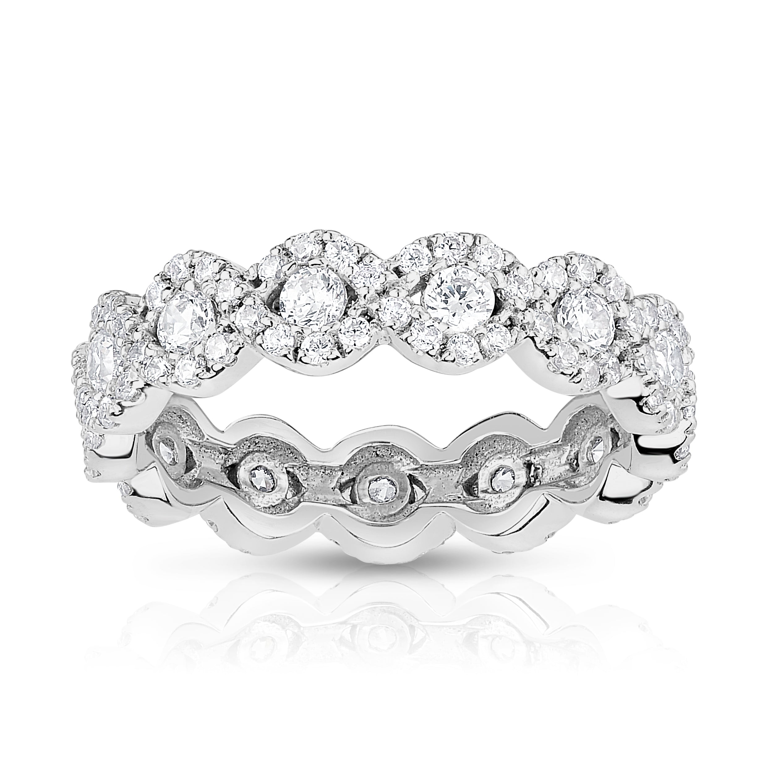 1.00Ct Diamond Eternity Wedding Ring in 14K White Gold