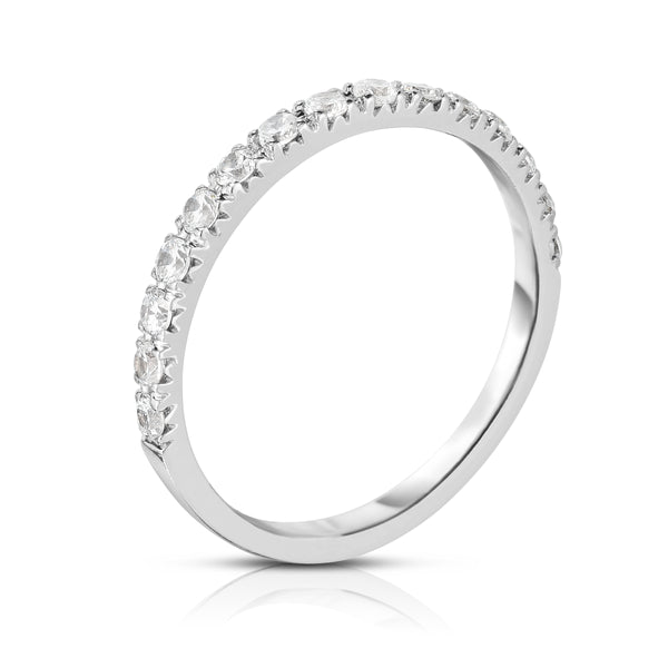 14K White Gold Diamond (0.38 Ct, G-H Color, SI2-I1 Clarity) Wedding Band