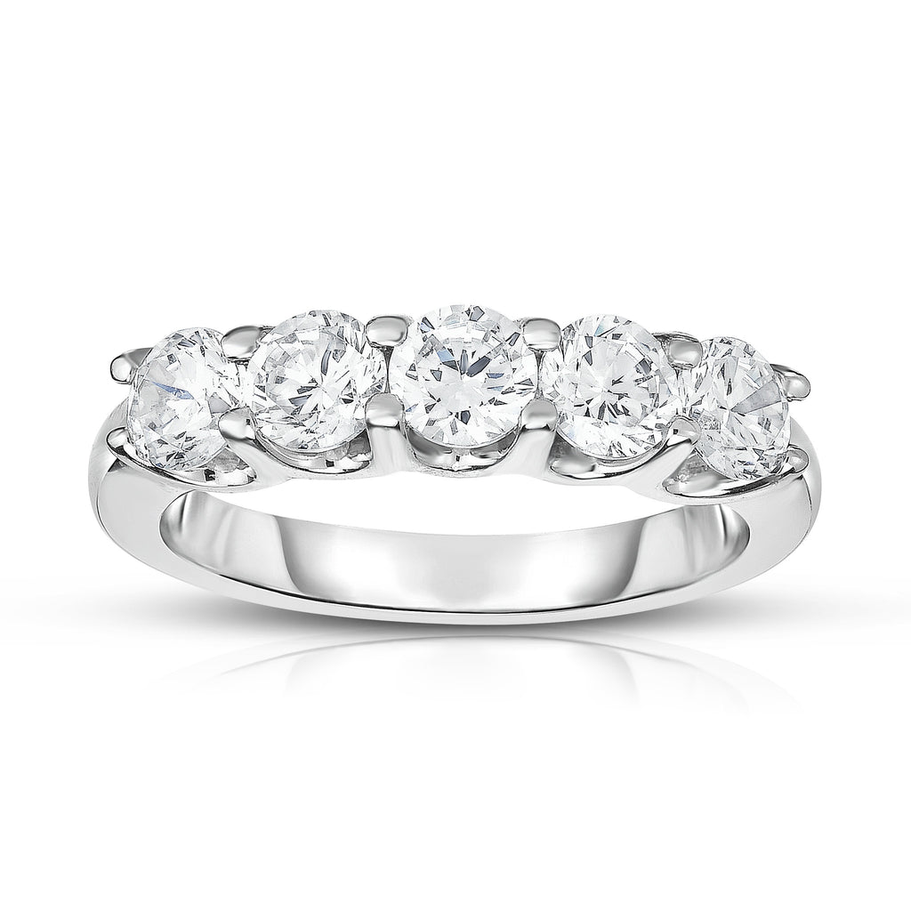 Five Stone Shared Prong Diamond Wedding Band With Oval Cuts (2.50ctw) |  Good Stone - GOODSTONE