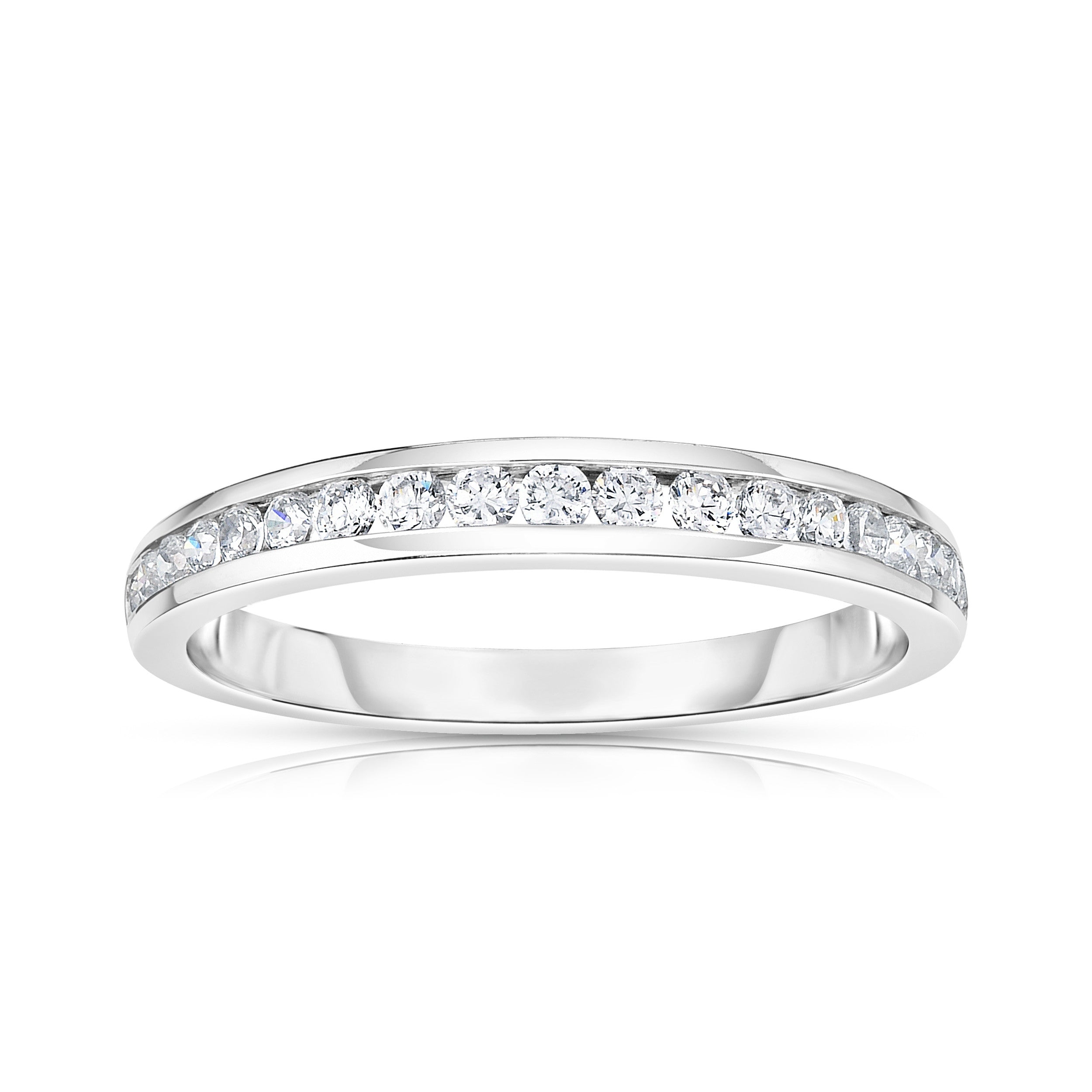 0.30Ct Diamond Channel Wedding Band in 14K White Gold