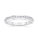 14K White Gold Diamond (0.30 Ct, SI2-I1 Clarity, G-H Color) Channel Wedding Band